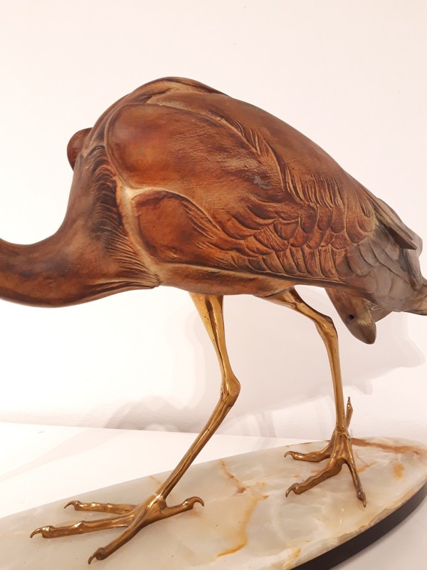 M 571 Apo Large heron marble and regule Ca. 1930