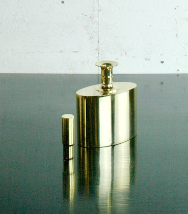 M 610 Dan Set golden bottle and cups by Pierre Forselle for Skultuna, Sweden 