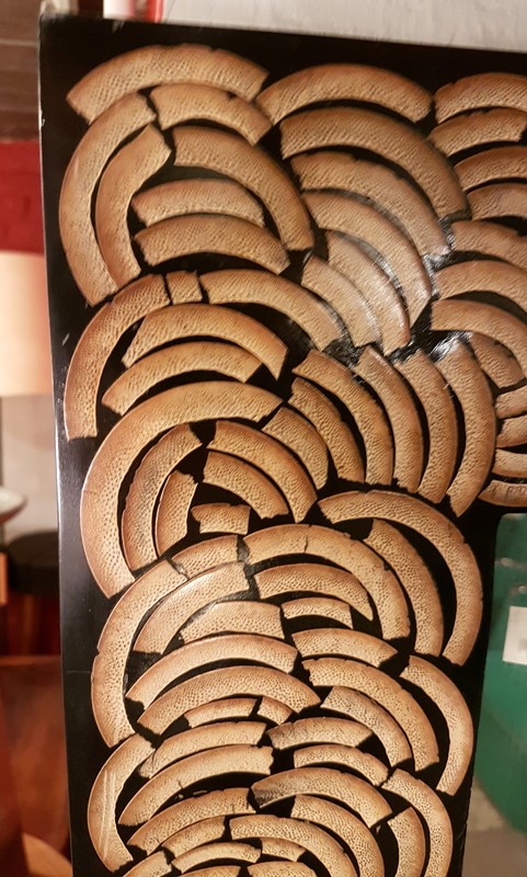 M 630 JC Mirror framed with resin and bone inlay attributed to Etienne Allemeersch 1980s