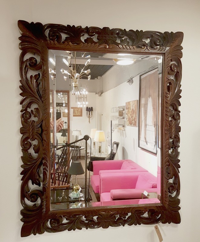 M 70 RP Large Carved wood framed mirror  1930s