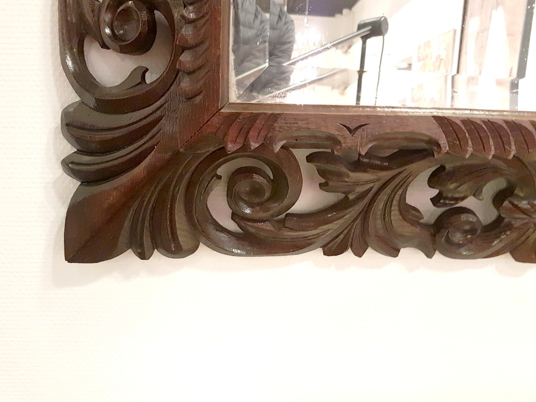M 70 RP Large Carved wood framed mirror  1930s