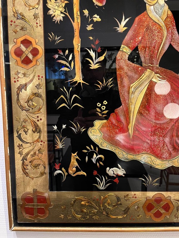 M 770 RD french eglomized mirror, 1940’s