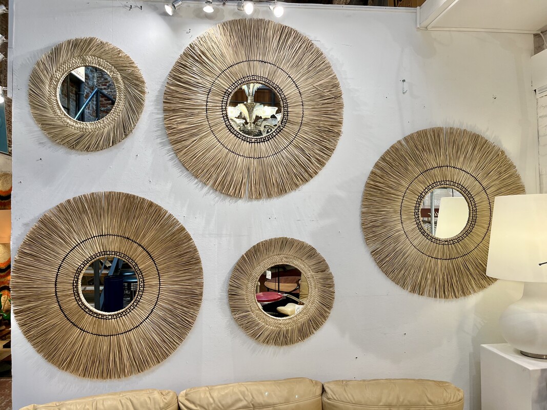 M 778 AV rattan round mirrors 