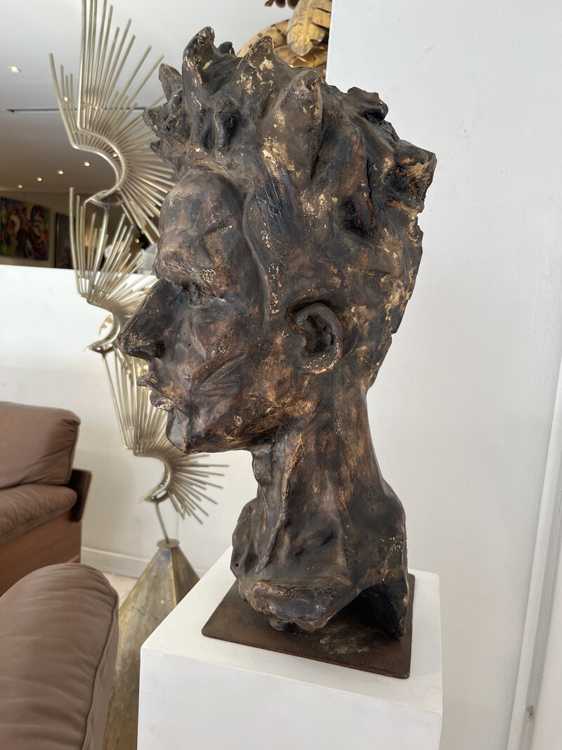 M 784 AV signed plaster sculpture 