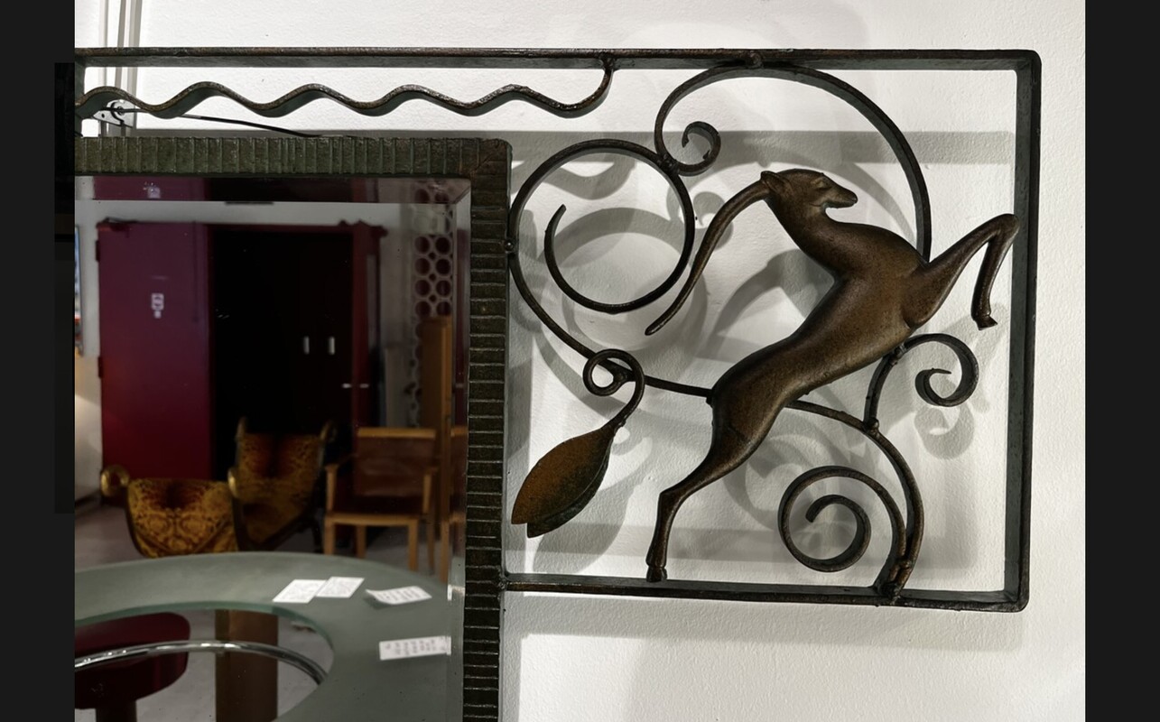 M 794 AS wrought iron mirror by Michel Zadounaïsky, circa 1930