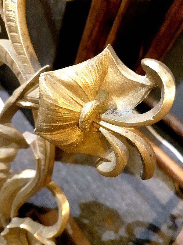 M 831 JC Gilt bronze Art Nouveau andirons Ca. 1900