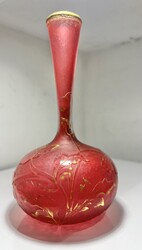 M 863 red vase signed Daum, Nancy, 1900’s