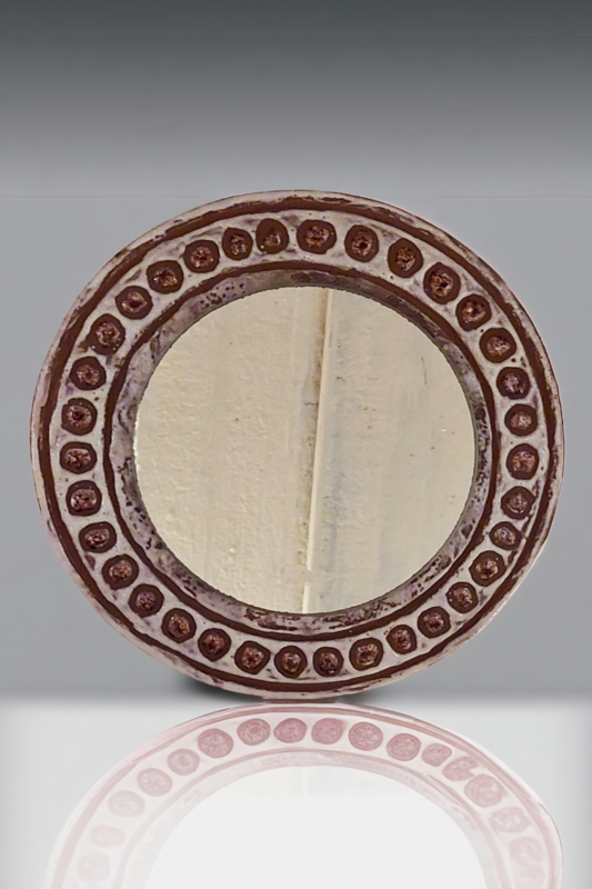 M 910 JC Ceramic framed mirror in the manner of Mithé Espelt, 1960s