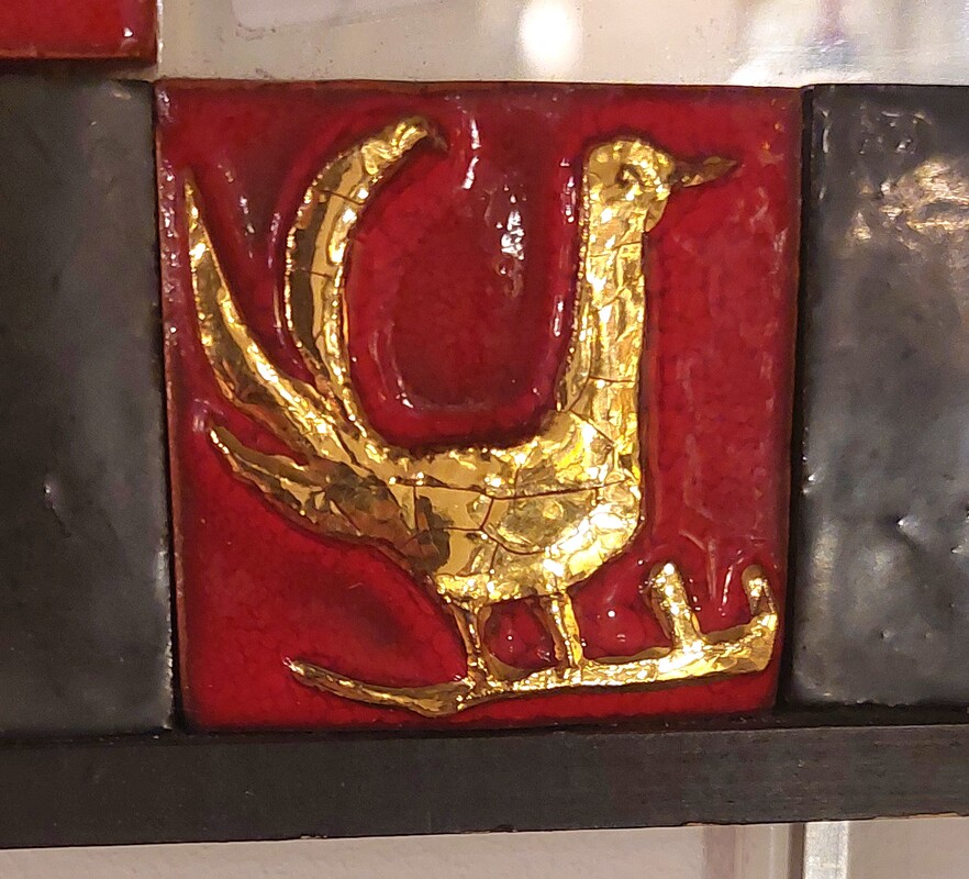 M 919 JC Ceramic Framed mirror Vallauris 1950s 
