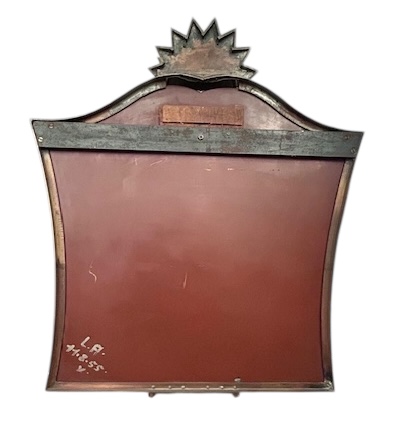 M 927 AS Mirror neoclassical model,ornate bronze and acid-etched glass, France 1955