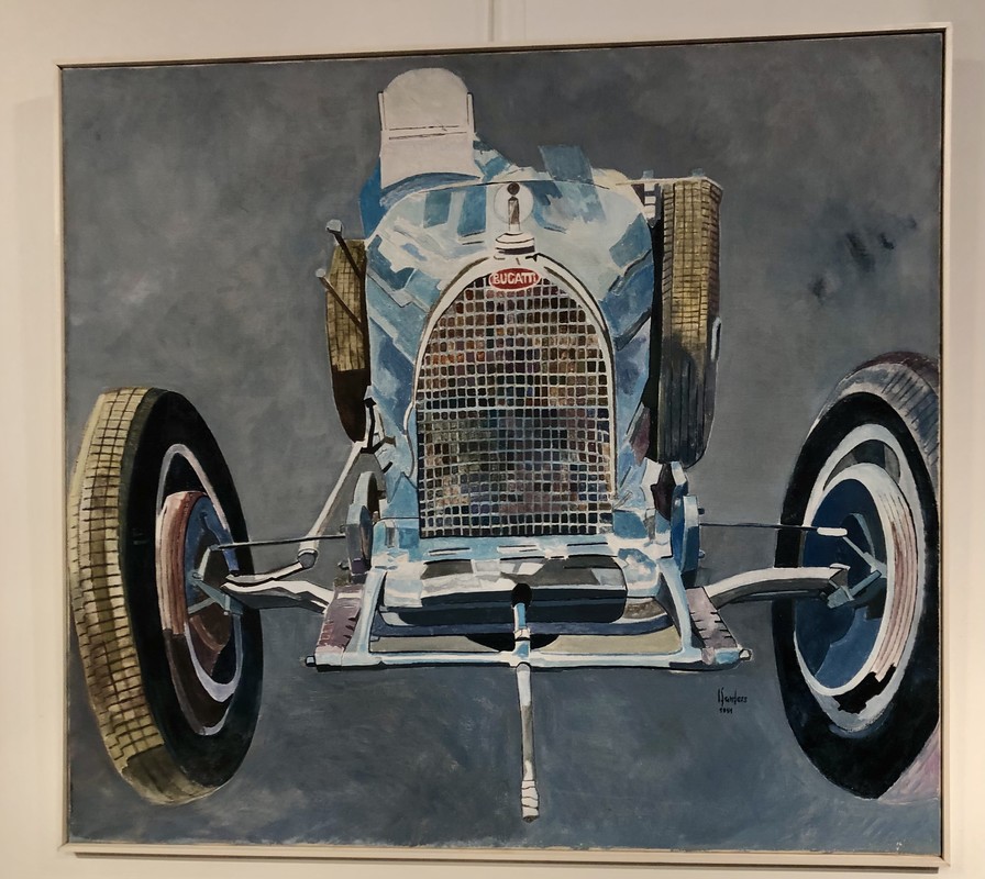 P 100 Bugatti AS painting on canvas, Jean Sanders, Belgium