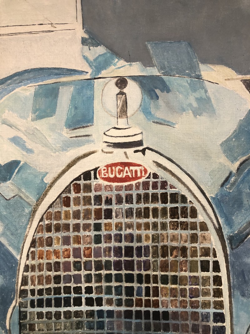 P 100 Bugatti AS painting on canvas, Jean Sanders, Belgium