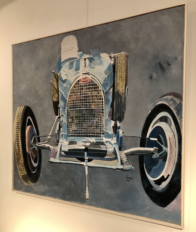 P 100 Bugatti AS painting on canvas, Jean Sanders, Belgium