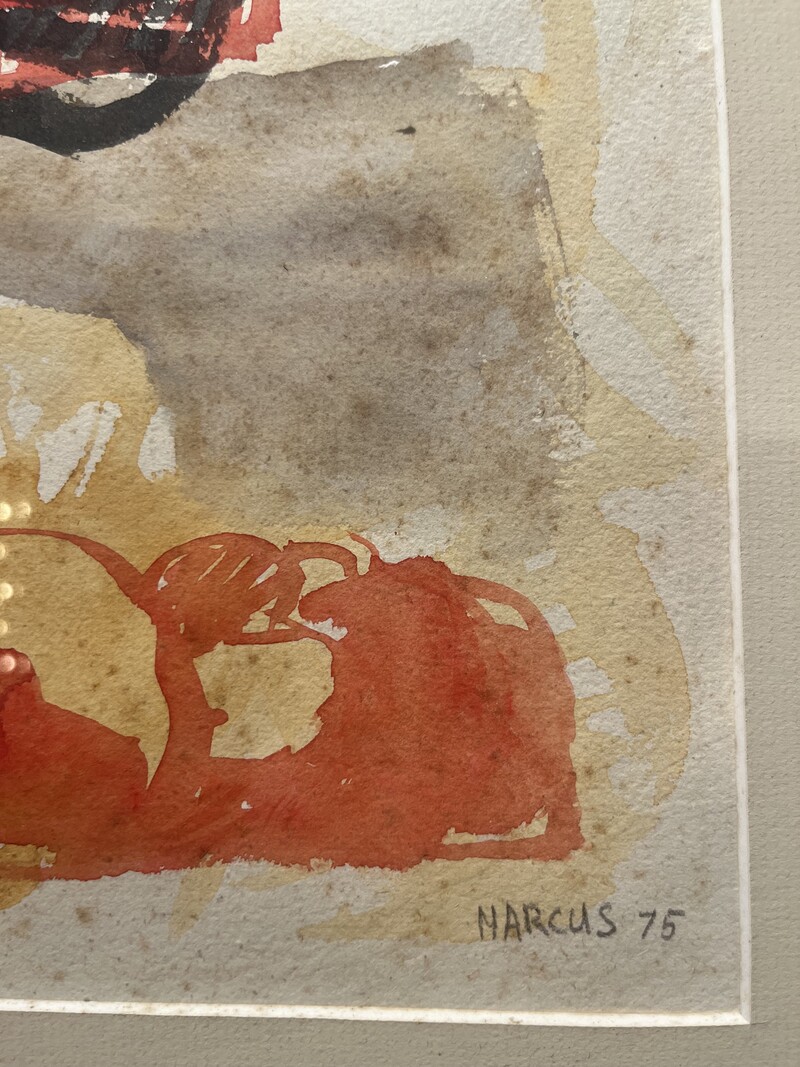 P 227 CK abstract painting signed Marcus and dated (19)75 