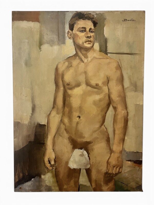 P 228 MH Naked man portrait, oil on canvas 