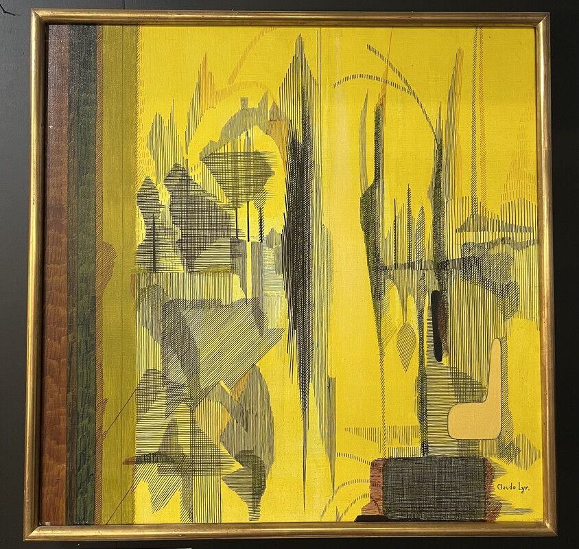 P 241 TH abstract painting signed Claude Lyr 