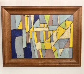 P 255 RP abstract painting signed F.I, 1950