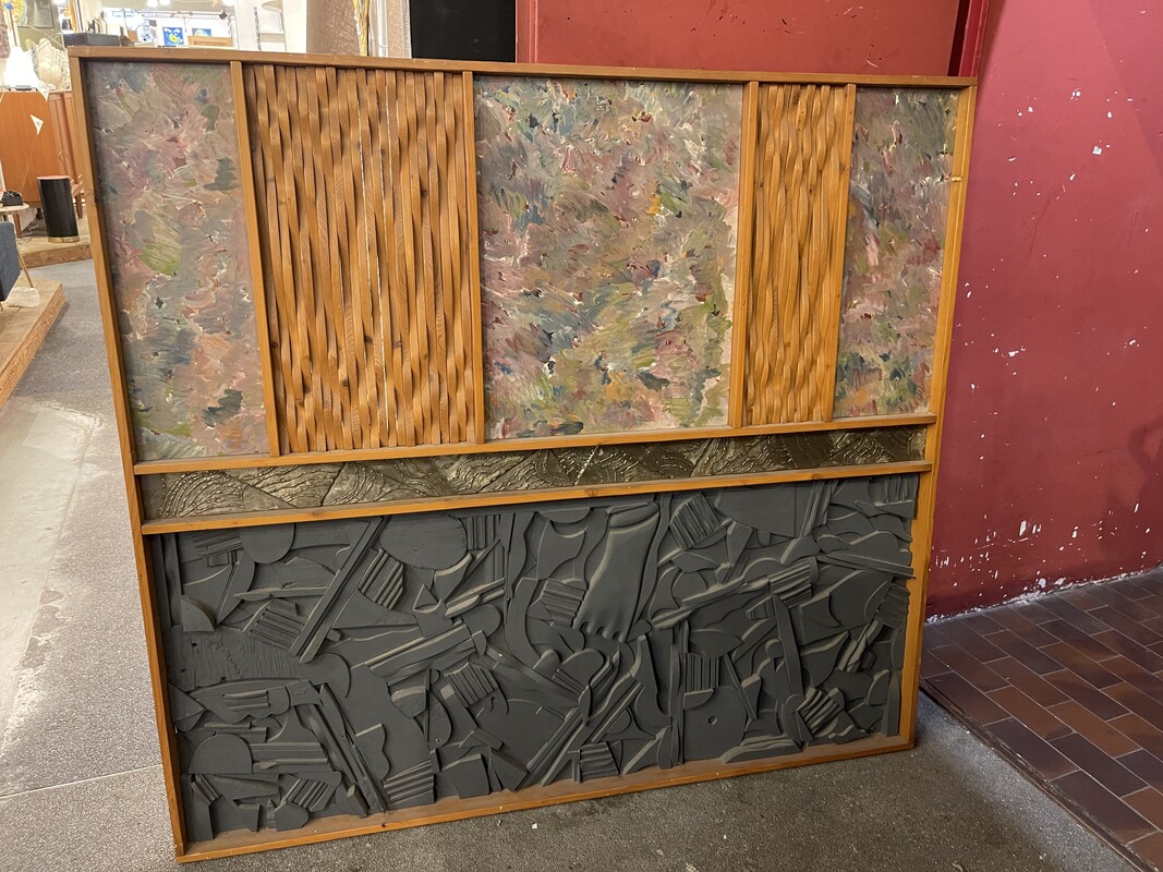 P 269 AG Wall decorative triptych, mixed technique, circa 1980