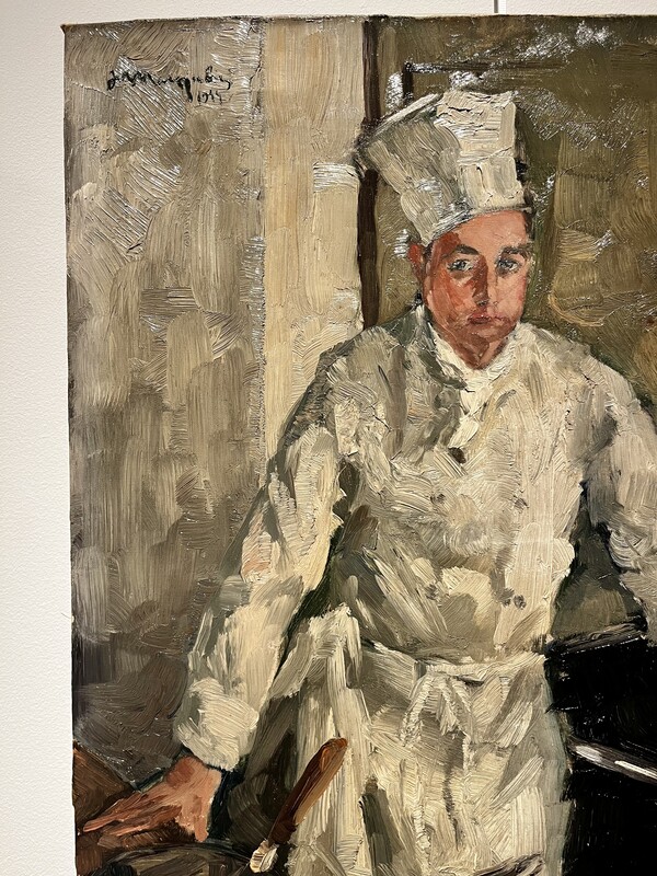 P 333 RD oil on canvas «  chef cuisiner », signed and dated 
