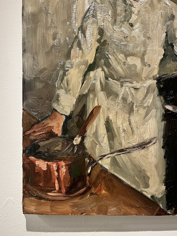 P 333 RD oil on canvas «  chef cuisiner », signed and dated 