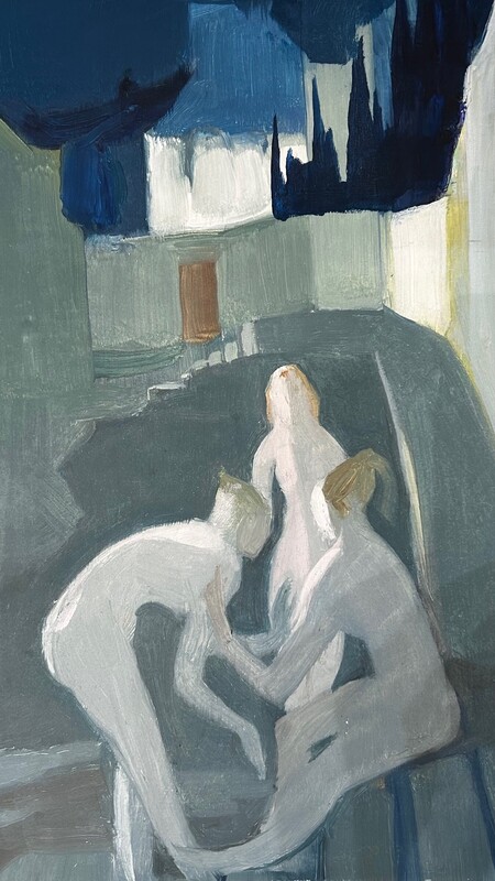 P 334 AS  Jeanne Portenart  (1911/1991), oil on panel, signed and dated 1955