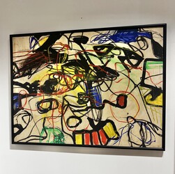 P 335 PL Abstract signed painting Ca 1960