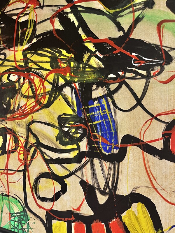 P 335 PL Abstract signed painting Ca 1960
