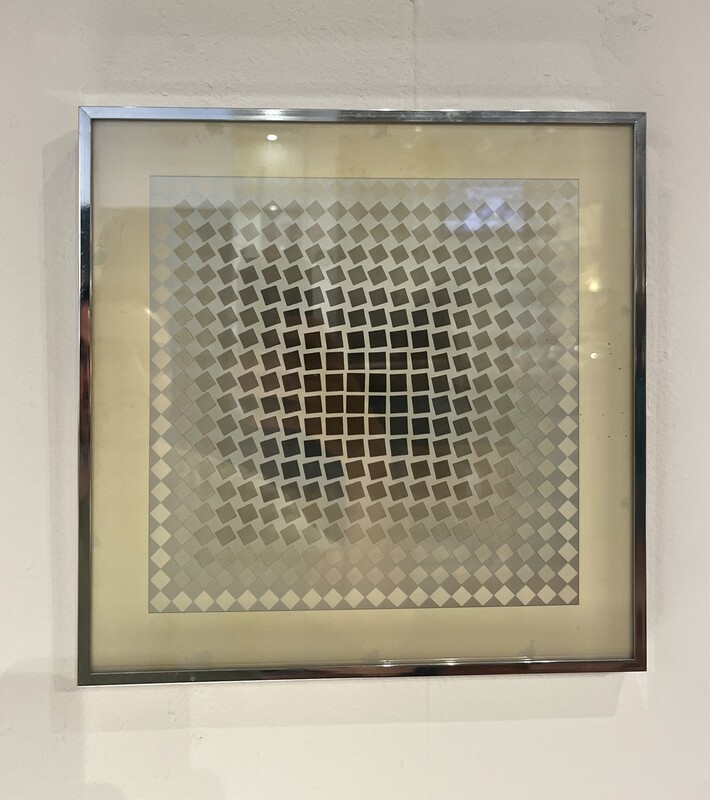 P 339 APO Vasarely multiple with chrome frame 