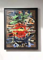 P 341 PL abstract painting signed 