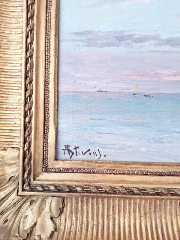 P 352 APO Marine oil on panel by Alfred Stevens 
