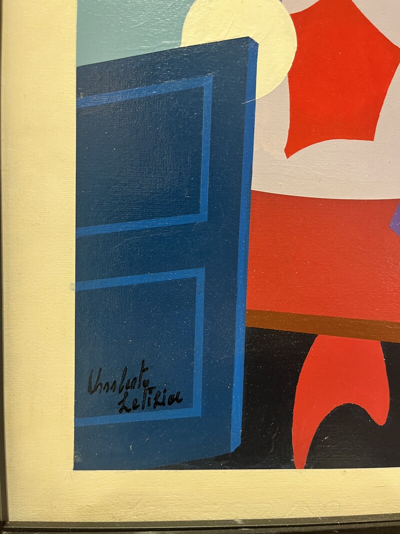 P 368 AV architectural painting on panel 