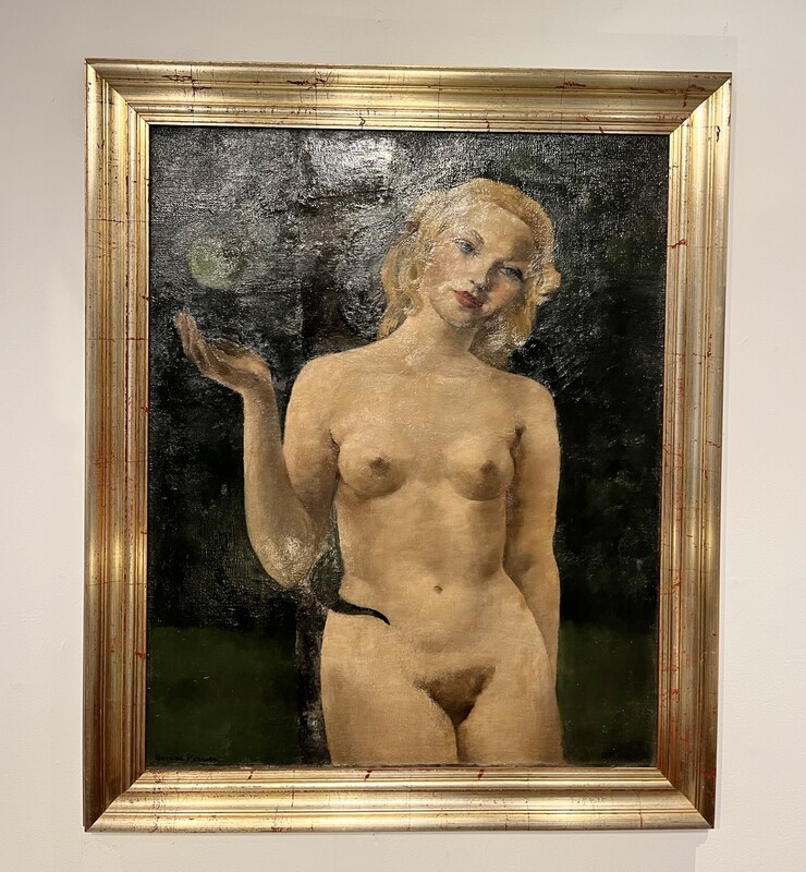 P 369 APO « Ève » painting on canvas signed Denise Perrier, 1938