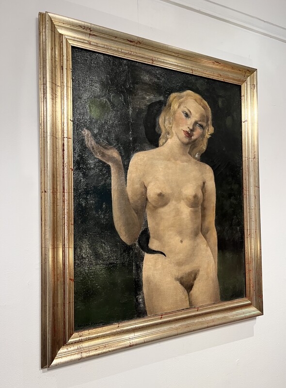 P 369 APO « Ève » painting on canvas signed Denise Perrier, 1938