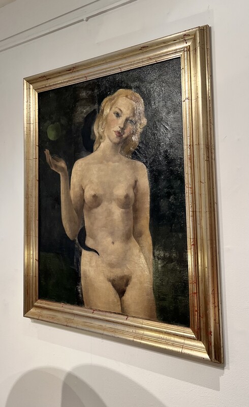 P 369 APO « Ève » painting on canvas signed Denise Perrier, 1938
