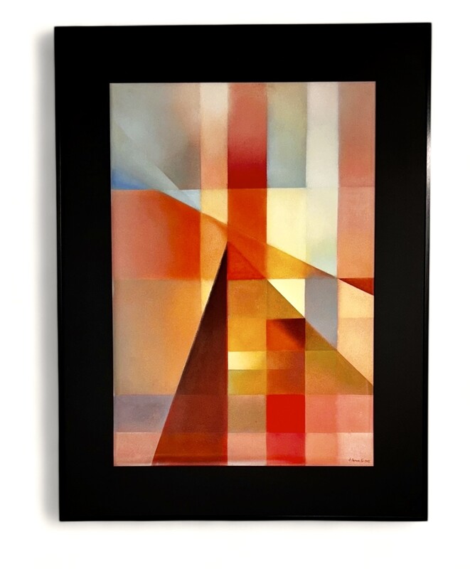 P 373 AS  « Abstraction géométrique », Armand Vereecke (1912-1965)mixed media , paper mounted on wood