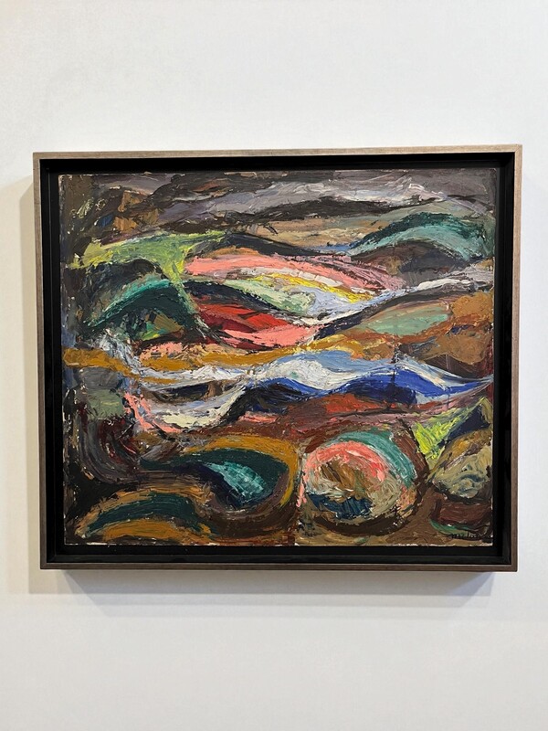 P 377 TH abstrait painting signed René Melon, 1943