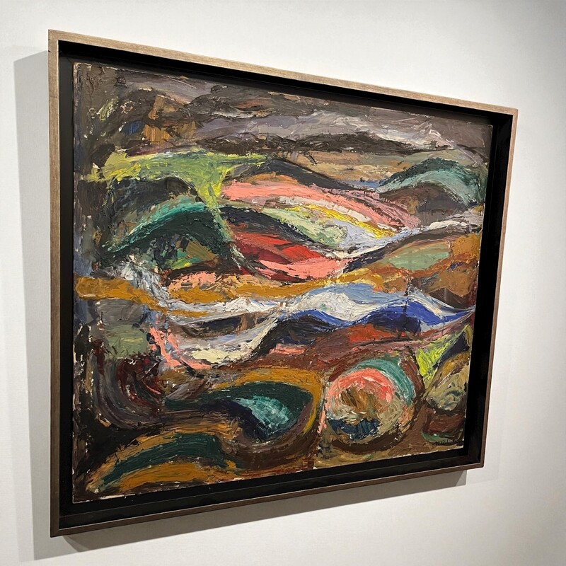 P 377 TH abstrait painting signed René Melon, 1943