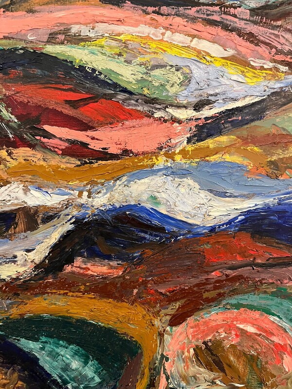 P 377 TH abstrait painting signed René Melon, 1943