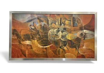 P 378 TH abstract painting, unknow artist, circa 1965