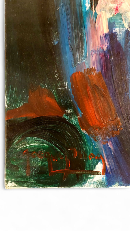 P 381 JC Oil on canas, Abstraction signed, Belgian school 1970s