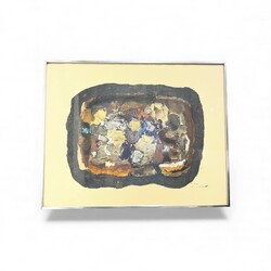 P 383 PL mixed media signed Alger Carillo, 1968