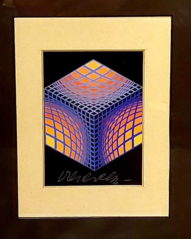 P 387 JC Hand-Signed photolitho by Vasarely
