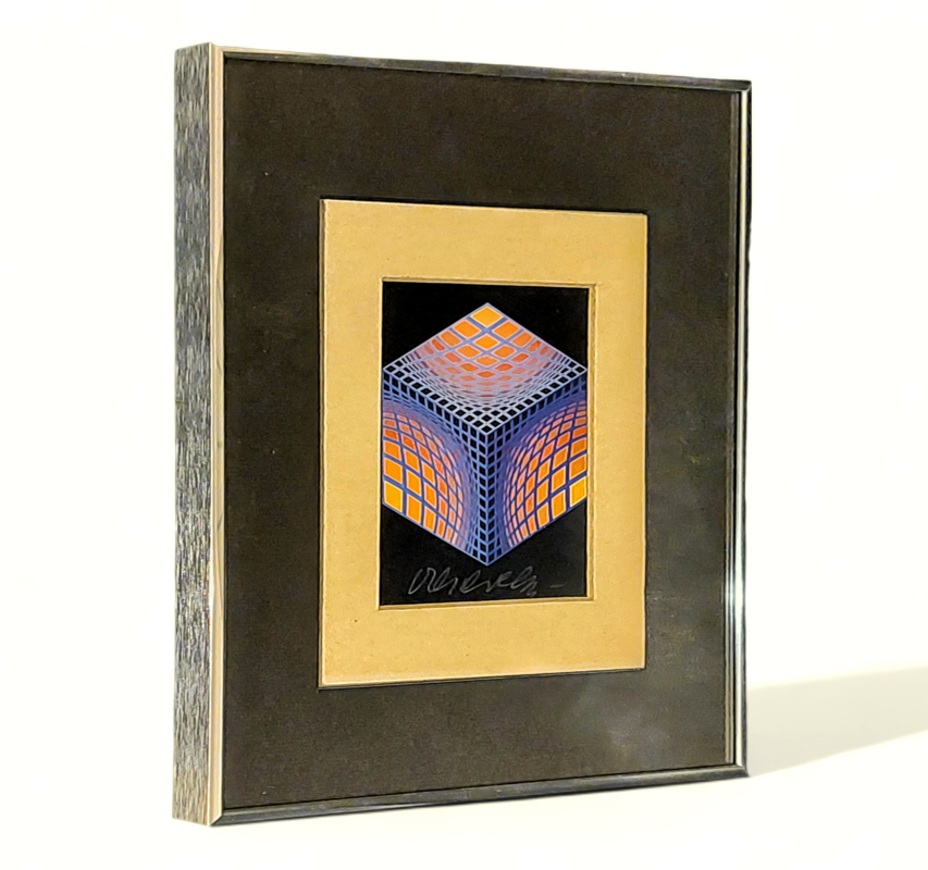 P 387 JC Hand-Signed photolitho by Vasarely