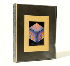 P 387 JC Hand-Signed photolitho by Vasarely