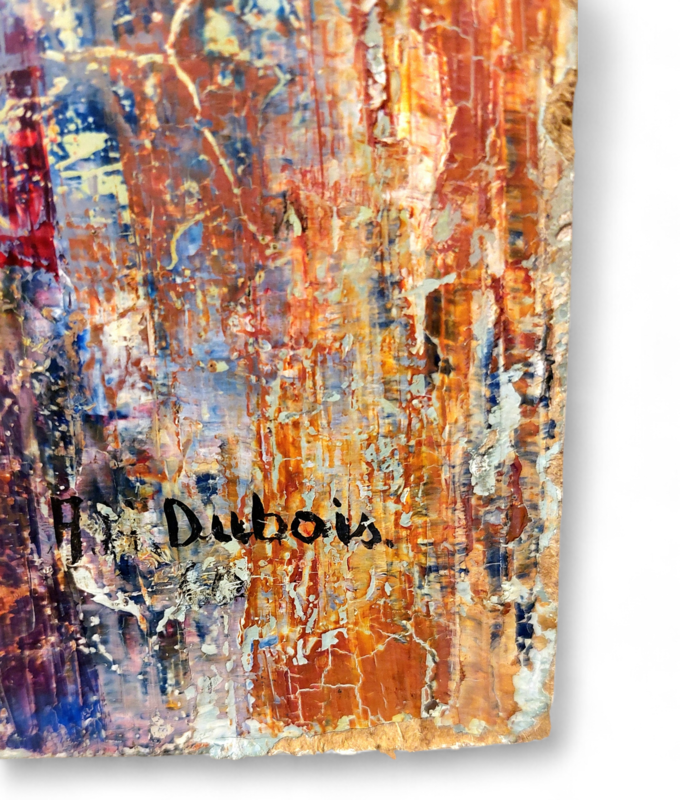 P 388 JC Oil on pannel abstraction signed 1960s 