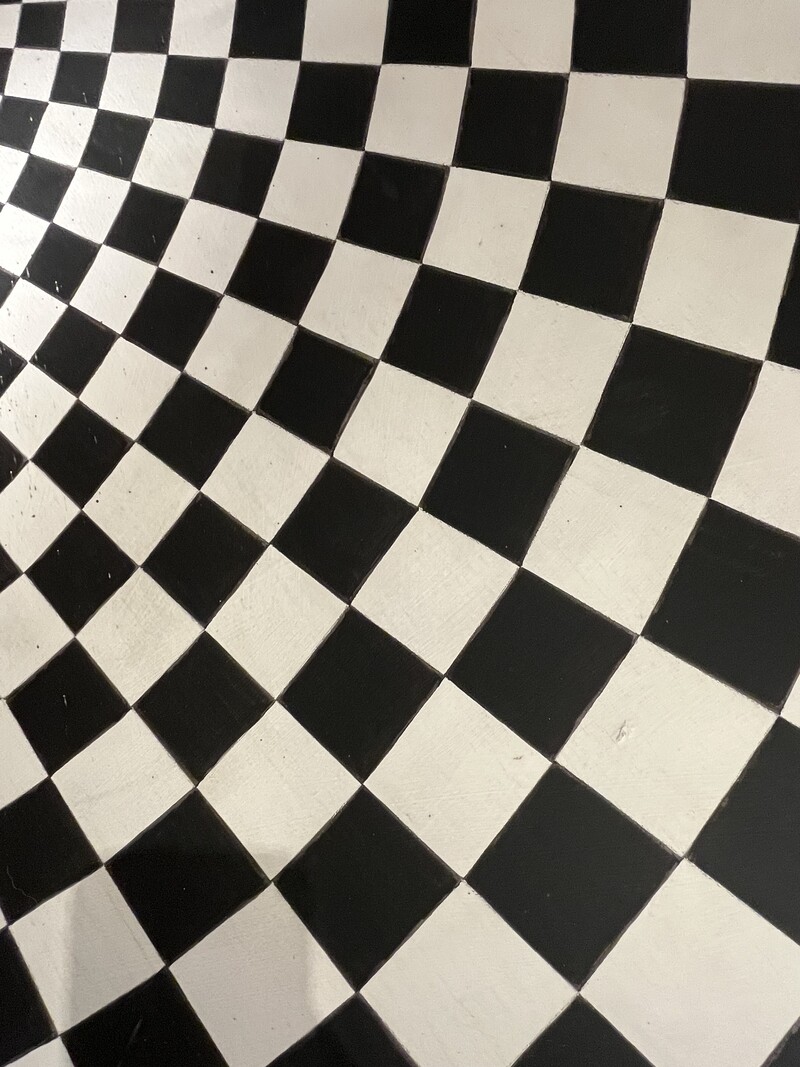 P 390 YD round geometrical - optical abstraction, painting on panel