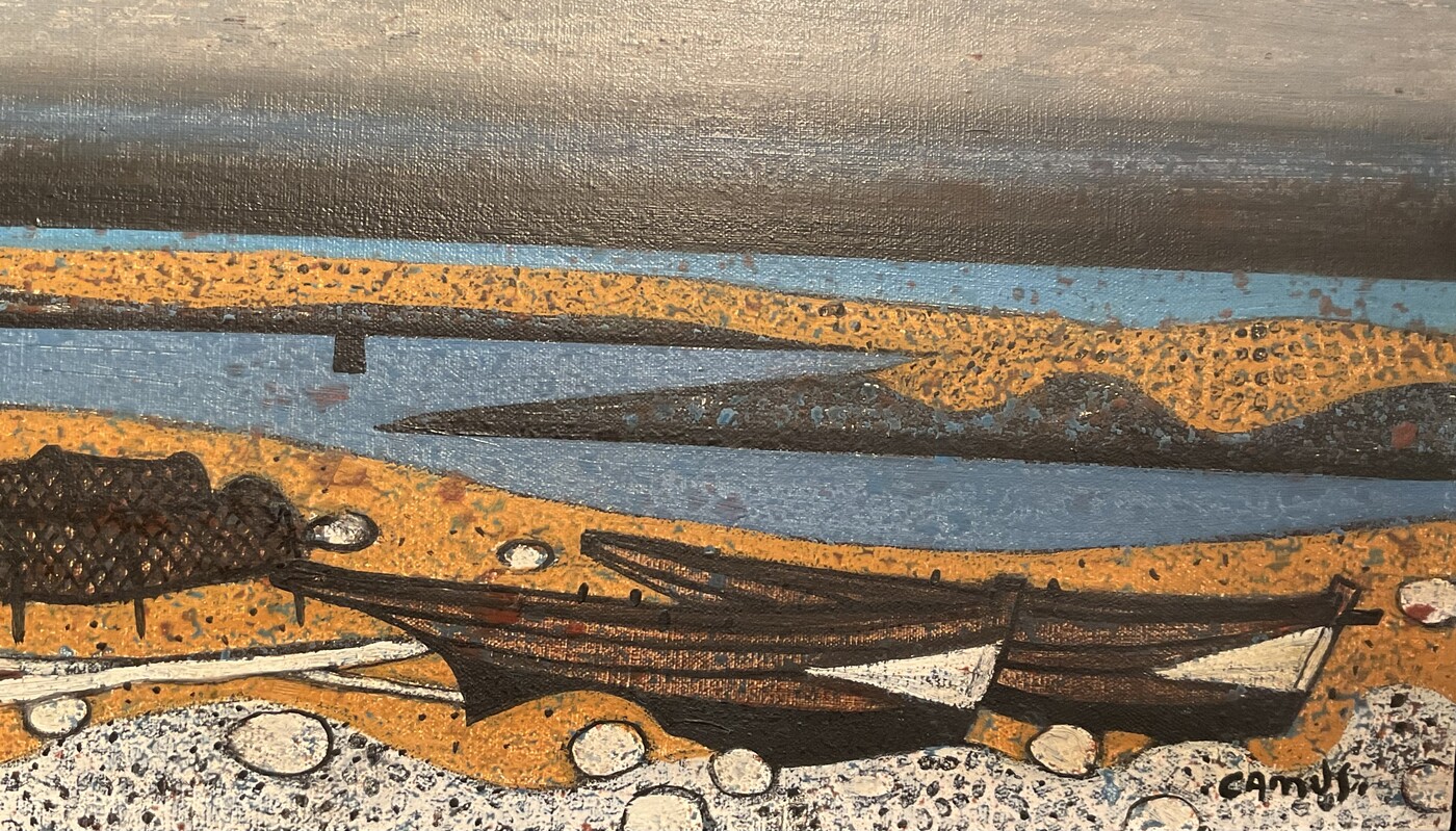 P 396 AS Gustave Camus (1914-1984), « Marine aux pièges », dated 1964 and signed, oil on canvas