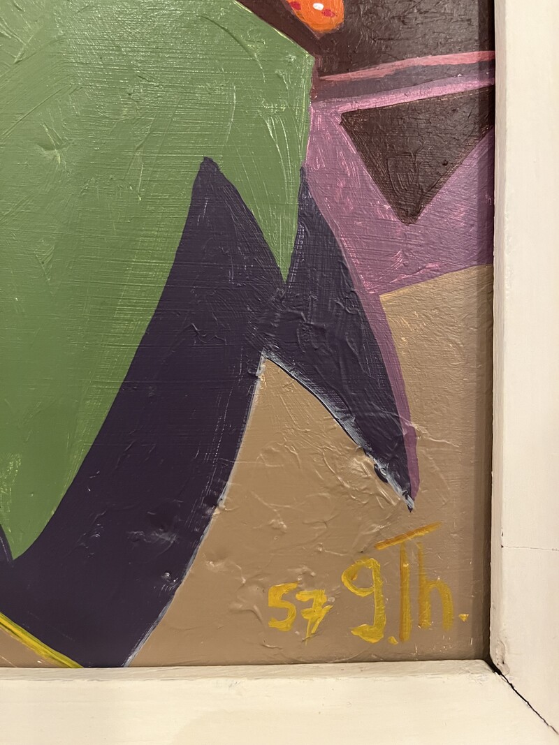 P 399 AS nature morte sea theme painting, 1950’s 