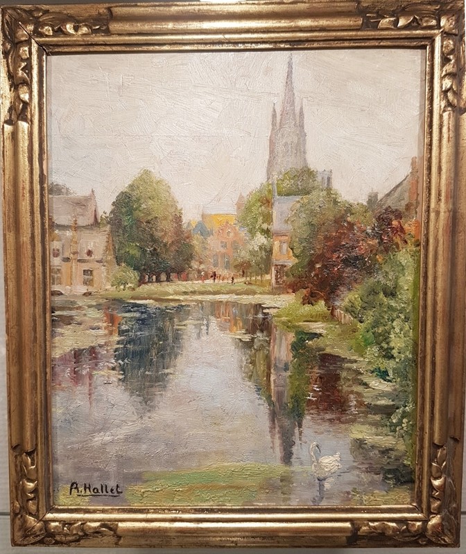 P 52 JC Oil in pannel by A Hallet Ca 1920