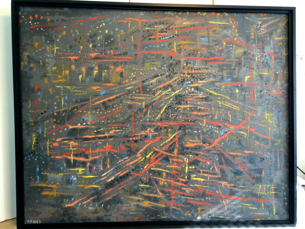 P 80 AS « Liège nocturne », Jean (François)Hick (1933-2011), Hst contresignée, titrée & datée 1958